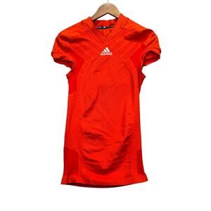 Adidas Men's Techfit Primeknit Football Jersey Large Orange Climacool sz L